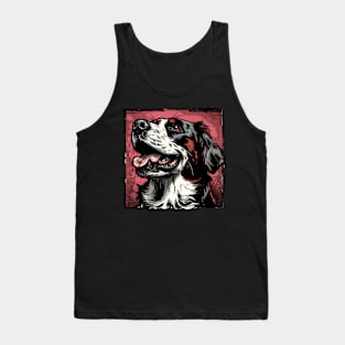 Retro Art Brittany Spaniel Dog Lover Tank Top